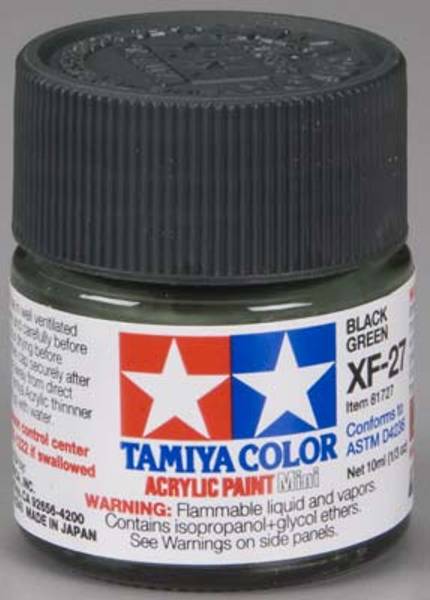 Tamiya 81727 Acrylic Mini XF-27 Black Green 1/3 oz