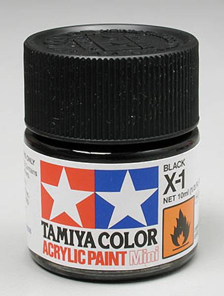 Tamiya 81501 Acrylic Mini X-1 Black 1/3 oz