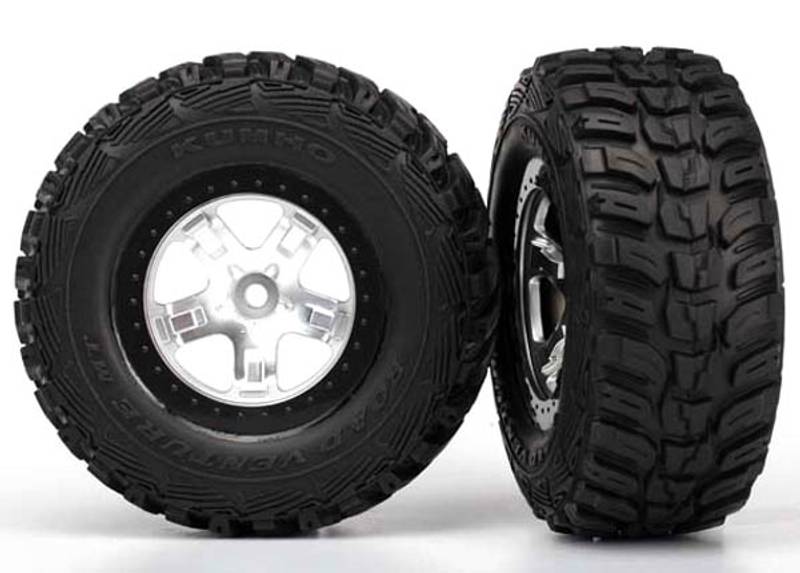 Traxxas 5880X Tires & Wheels, Kumho/SCT, 4WD/2WD Rear (2)