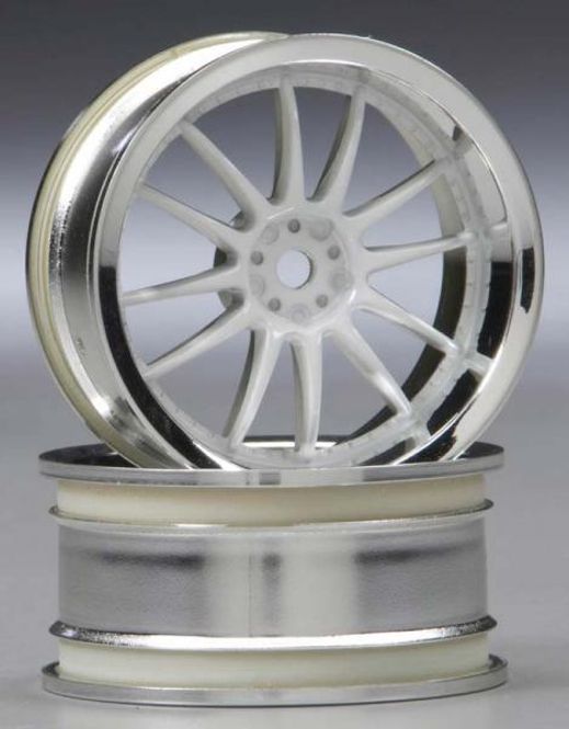 Hovedbilde HPI 3283 Racing Work XSA 02C Whl 26mm Chrome/Wht ...
