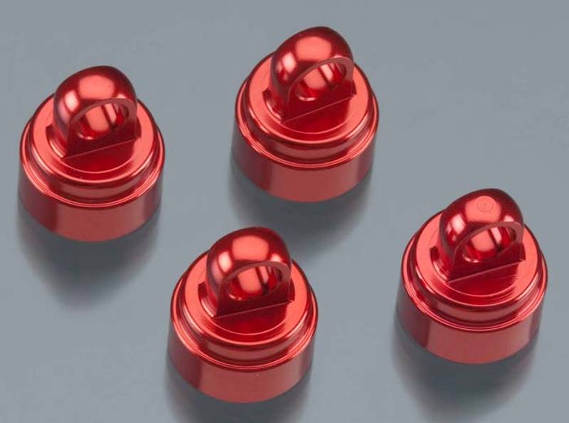 Traxxas 3767X Shock Caps Aluminum Anodized Red (4)