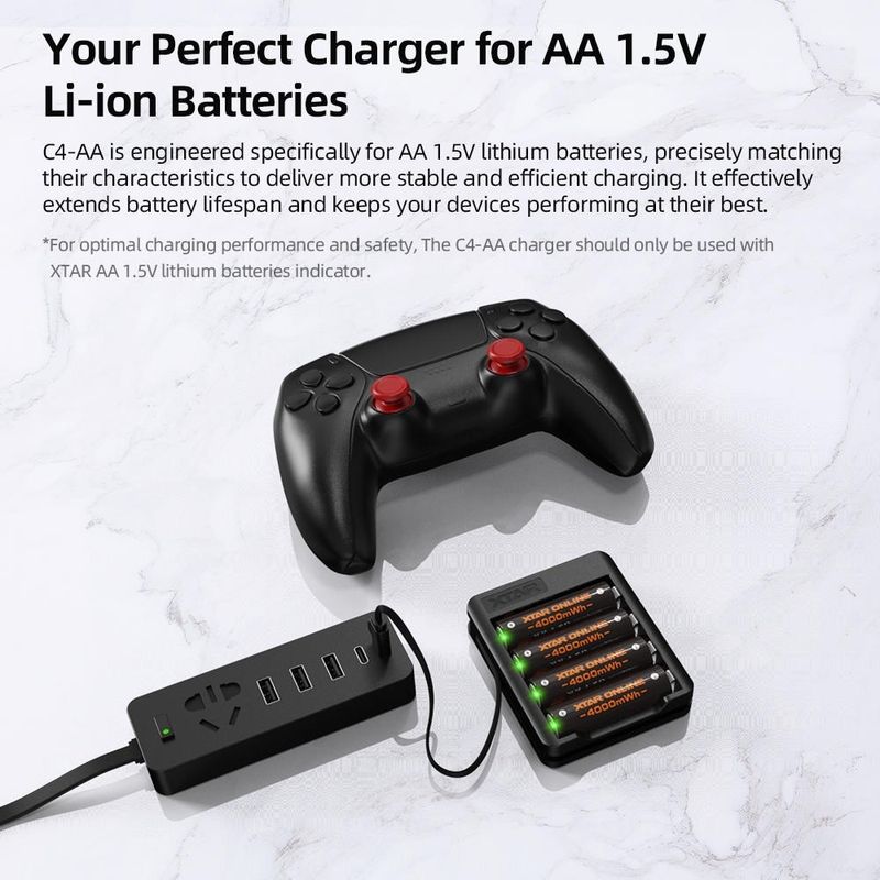 XTAR C4 AA Lader 4x0.5A