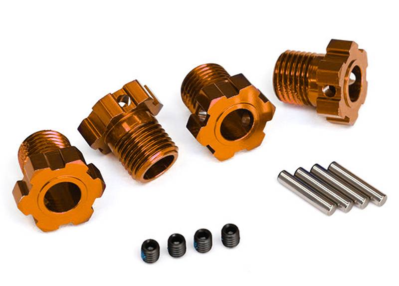 Traxxas 8654A Wheel Hubs Splined 17mm Orange (4)