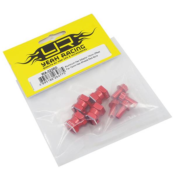 Yeah Racing WA-023RD Aluminum Hex Adaptor 15mm Offset For 12mm H