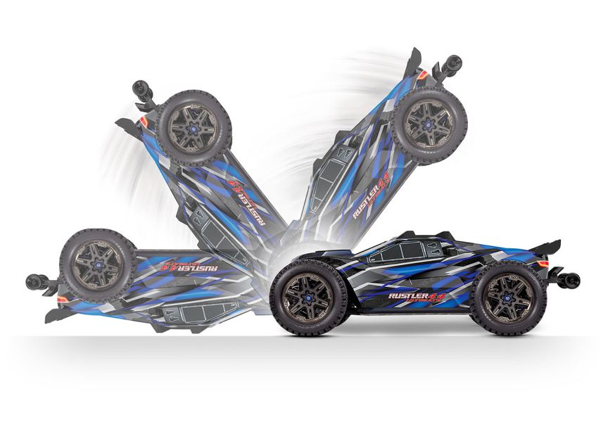 Traxxas 670974 Rustler 4x4 Ultimate VXL 1/10 RTR TQ Blue