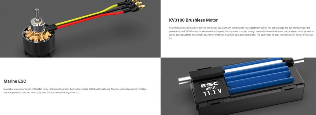 UDI Saurus RC B&aring;t - Gr&oslash;nn 2.4GHz