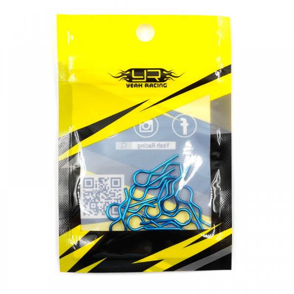 Yeah Racing YA-0594LB RC BODY CLIP FOR 1/8 1/10 1/12 10PCS LASER
