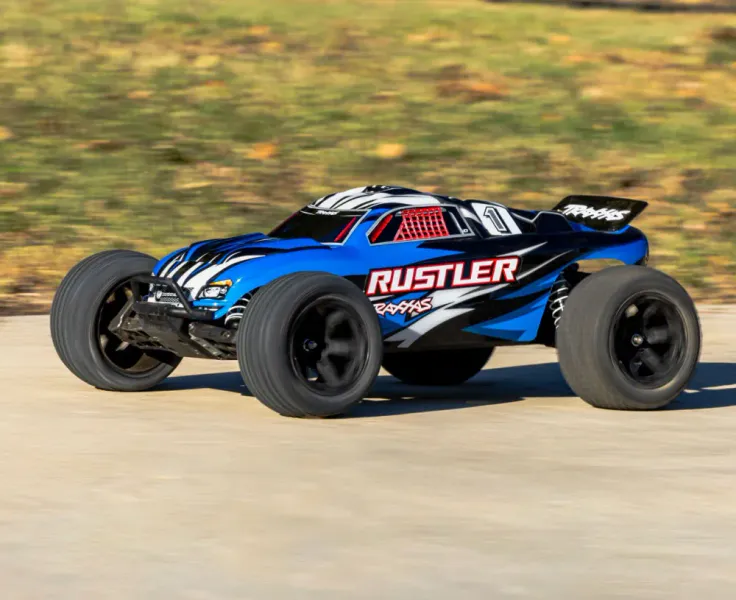 Traxxas 372548 Rustler 2WD 1/10 RTR TQ EHD BlueX With Battery/Charger