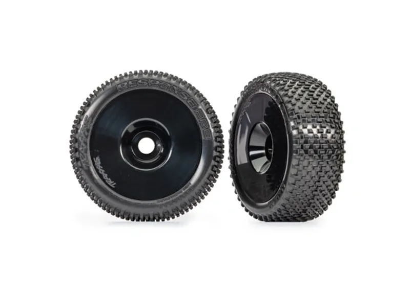 Traxxas 9074-BLK Tires & Wheels Response Pro/ Dish Black 3.0 (2)