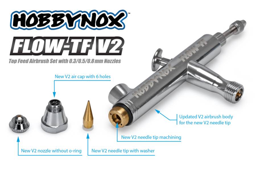 Hobbynox 002-22C FLOW-TF/BF V2 Needle & Nozzle Set 0.8mm