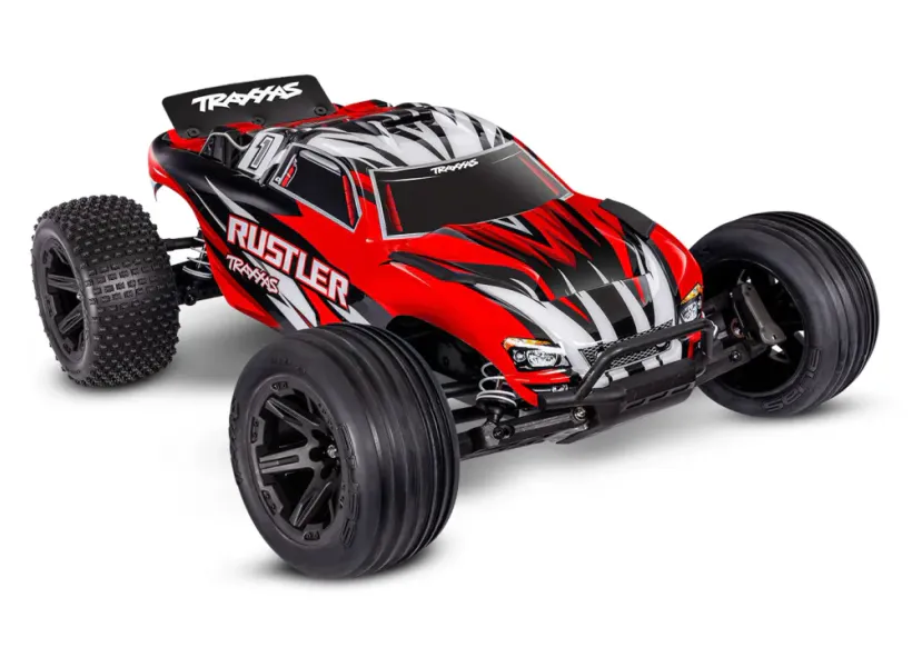 Traxxas 372548 Rustler 2WD 1/10 RTR TQ EHD REDX With Battery/Charger